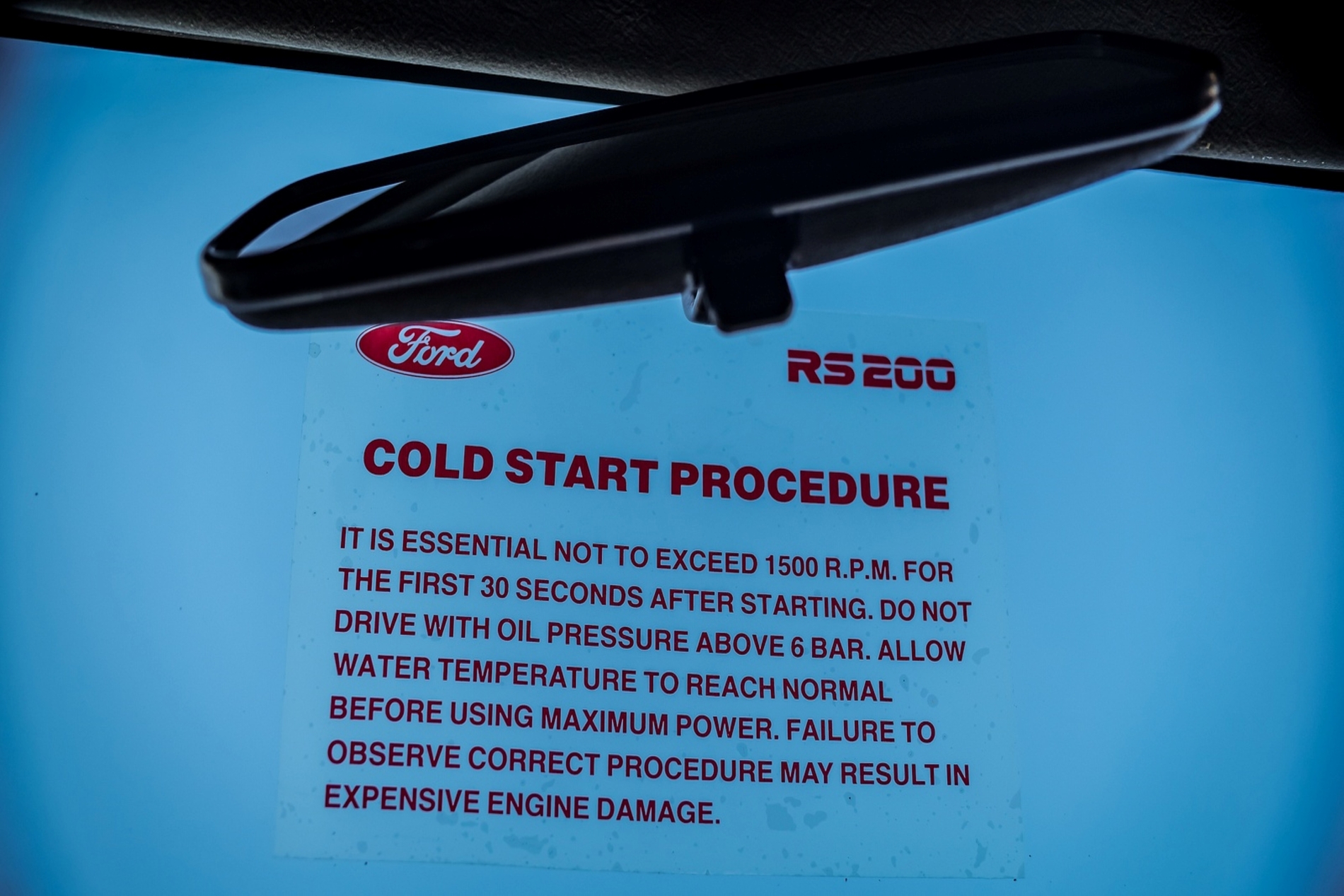 Cold start instructions 