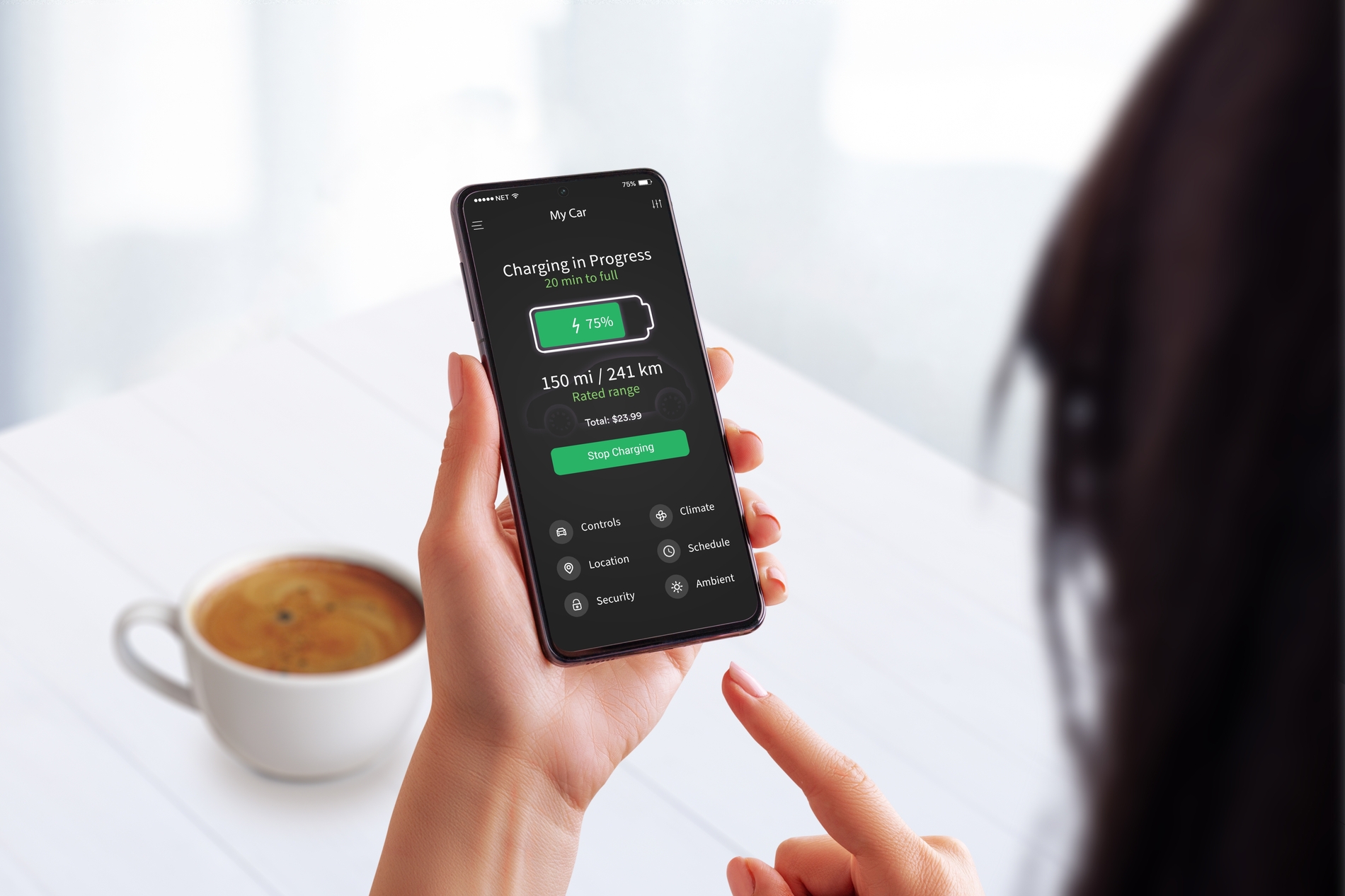 EV charging app battery limit