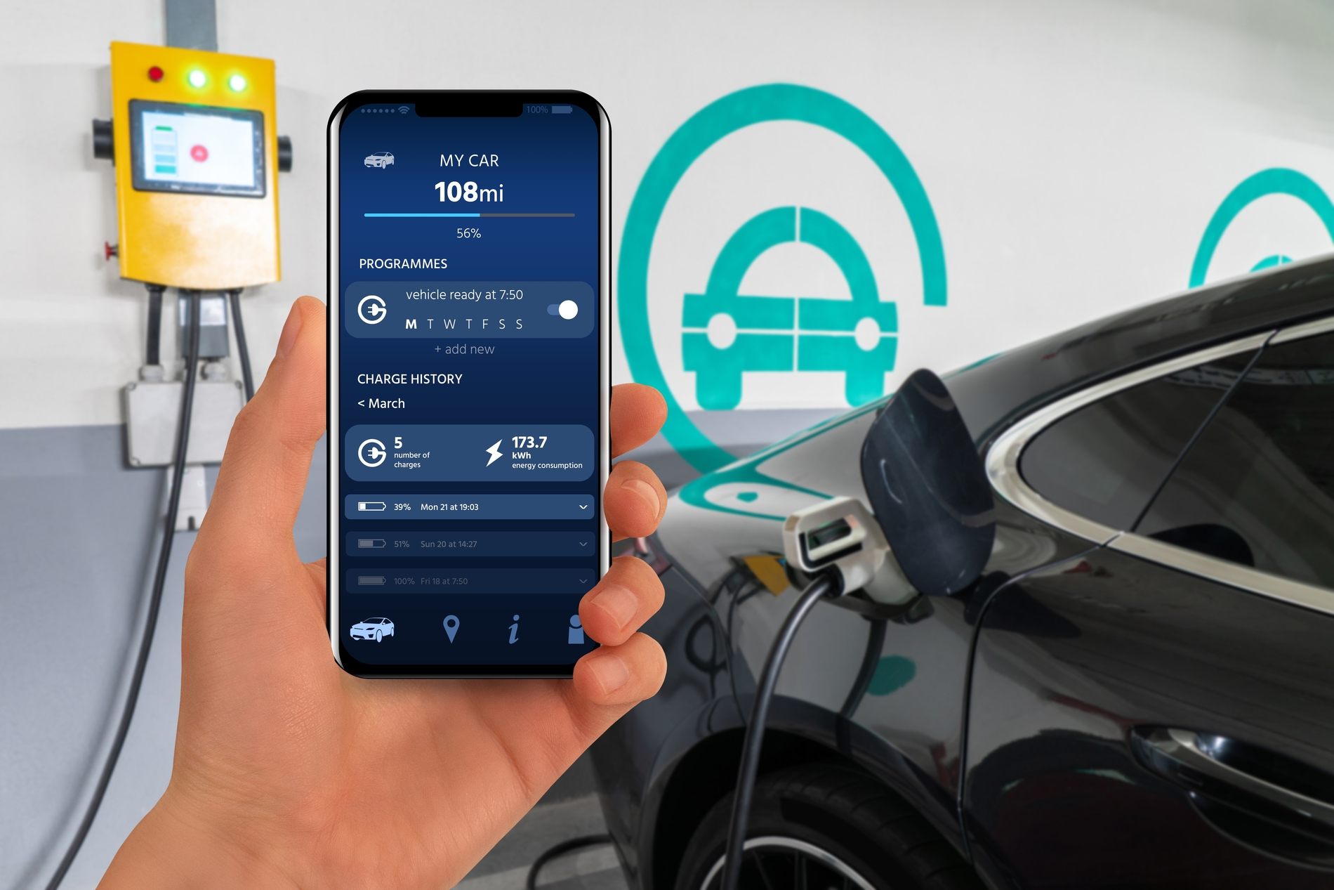EV charging schedule app