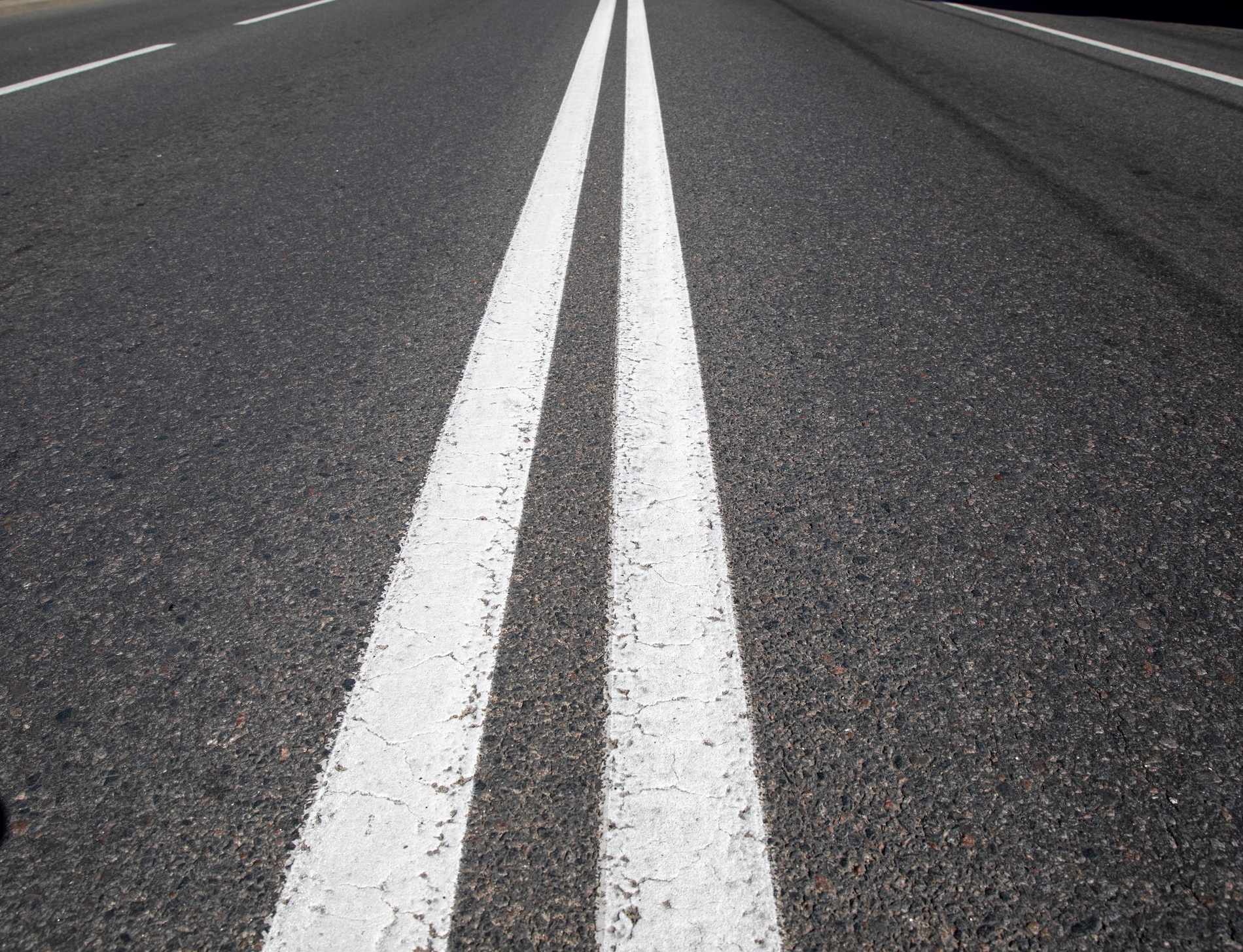 Double solid white lines